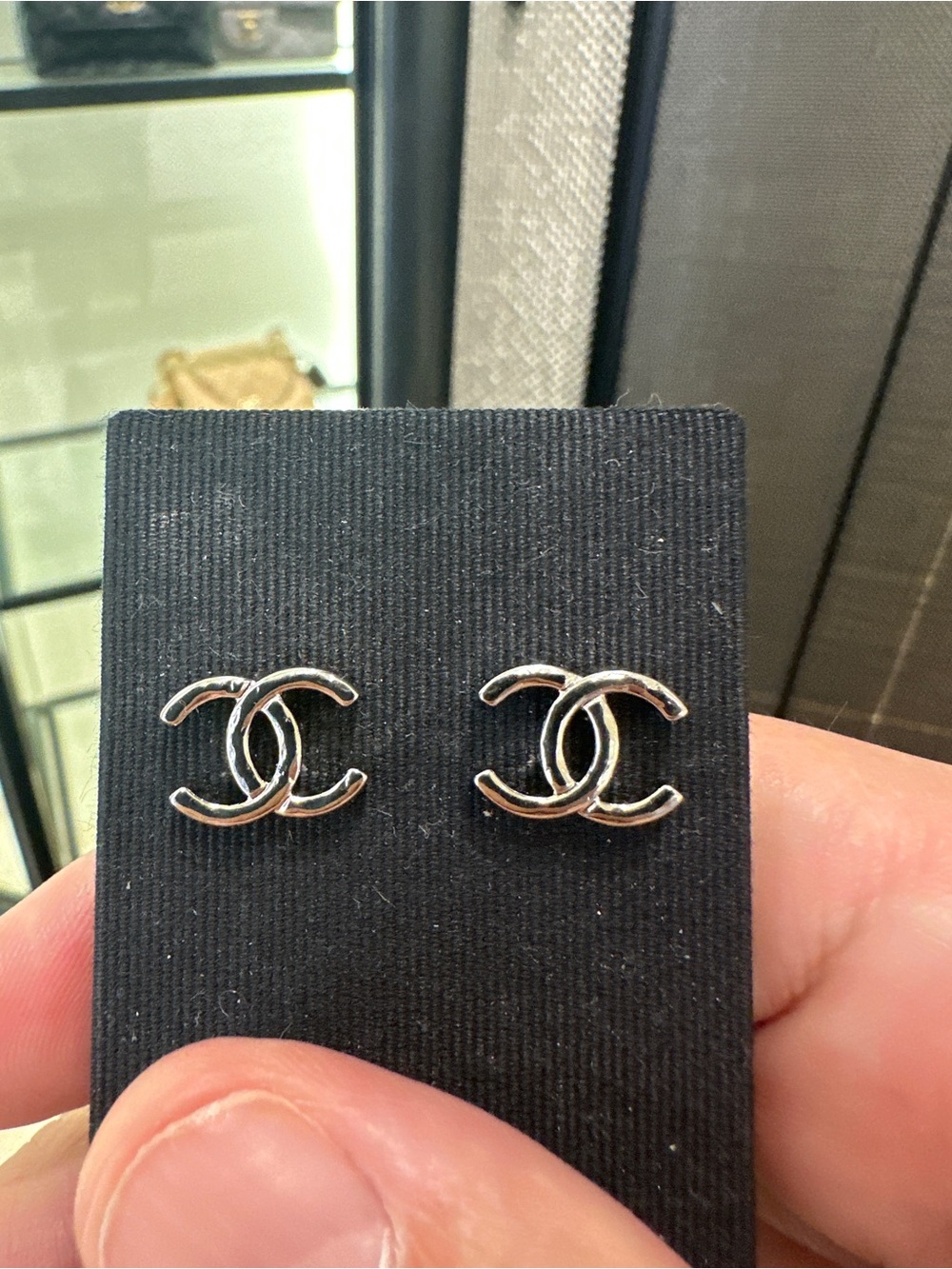 NWT Chanel Silver CC Logo Stud Earrings | Authentic | Full Set

Authentic Chanel